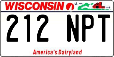 WI license plate 212NPT