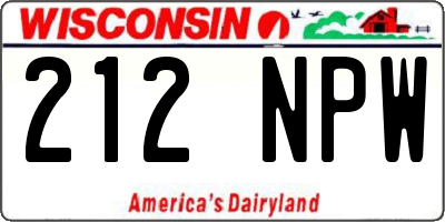 WI license plate 212NPW
