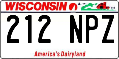 WI license plate 212NPZ