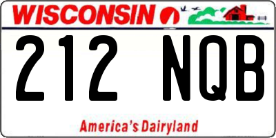 WI license plate 212NQB