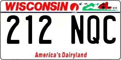 WI license plate 212NQC