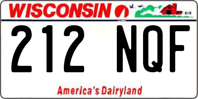 WI license plate 212NQF