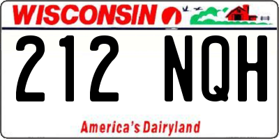 WI license plate 212NQH