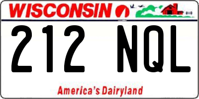 WI license plate 212NQL