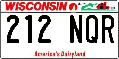 WI license plate 212NQR