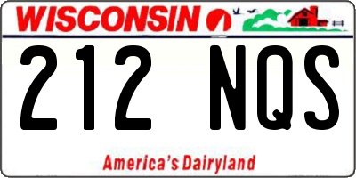 WI license plate 212NQS