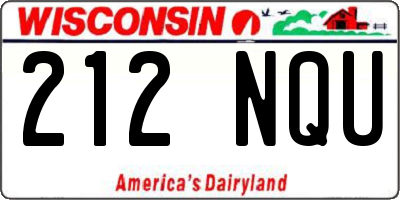 WI license plate 212NQU