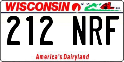 WI license plate 212NRF