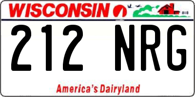 WI license plate 212NRG