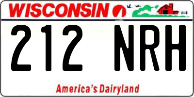 WI license plate 212NRH