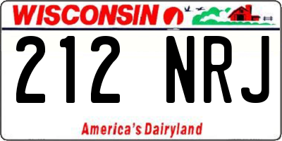 WI license plate 212NRJ