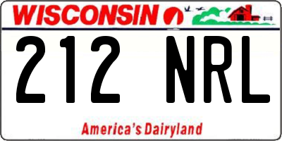 WI license plate 212NRL