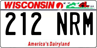 WI license plate 212NRM