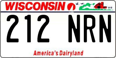 WI license plate 212NRN