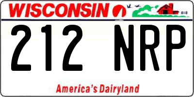 WI license plate 212NRP