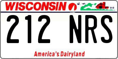 WI license plate 212NRS