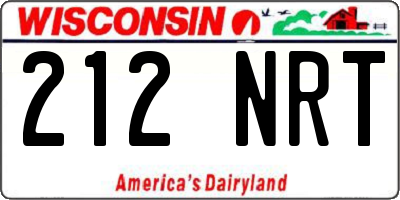 WI license plate 212NRT