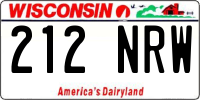 WI license plate 212NRW