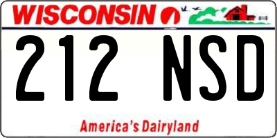 WI license plate 212NSD
