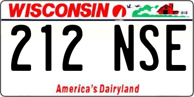 WI license plate 212NSE