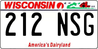 WI license plate 212NSG