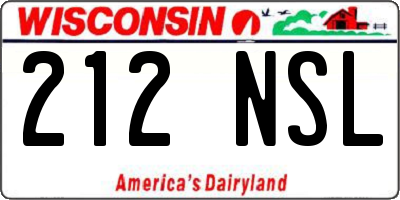 WI license plate 212NSL