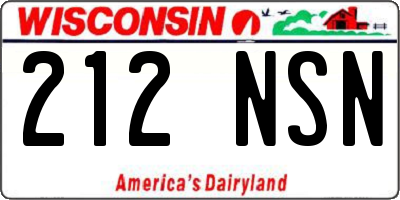 WI license plate 212NSN