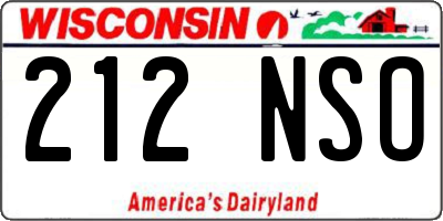 WI license plate 212NSO