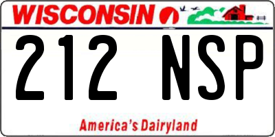 WI license plate 212NSP