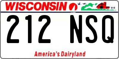 WI license plate 212NSQ