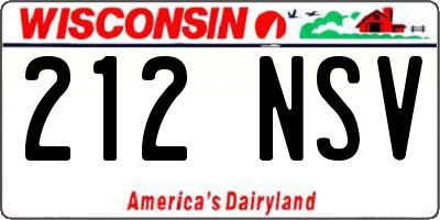WI license plate 212NSV