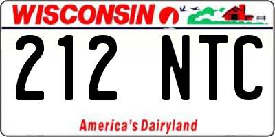 WI license plate 212NTC