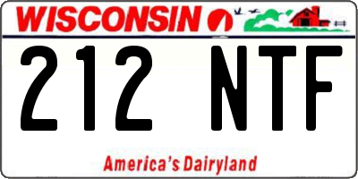 WI license plate 212NTF