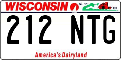 WI license plate 212NTG
