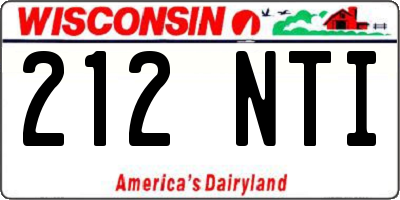 WI license plate 212NTI