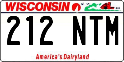 WI license plate 212NTM
