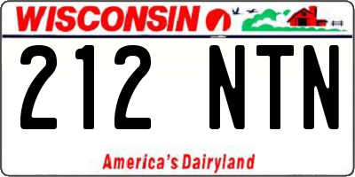 WI license plate 212NTN