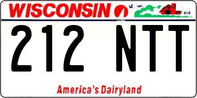 WI license plate 212NTT