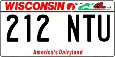 WI license plate 212NTU