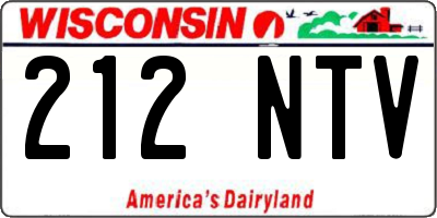 WI license plate 212NTV