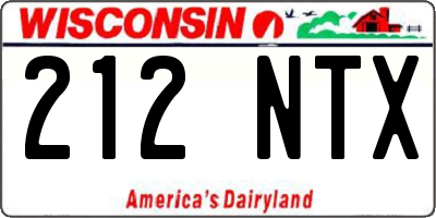 WI license plate 212NTX