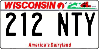 WI license plate 212NTY