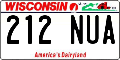 WI license plate 212NUA