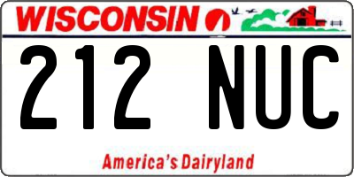 WI license plate 212NUC