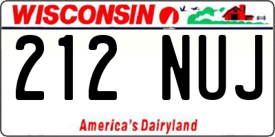 WI license plate 212NUJ