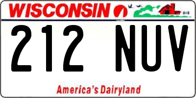 WI license plate 212NUV