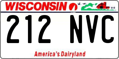 WI license plate 212NVC