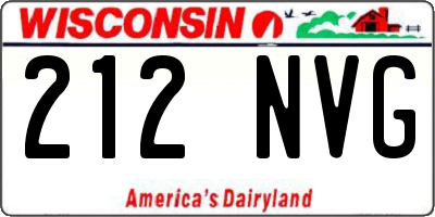 WI license plate 212NVG