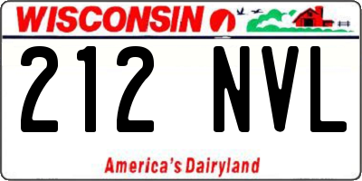 WI license plate 212NVL