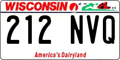 WI license plate 212NVQ